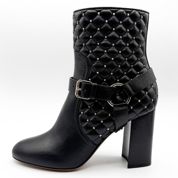 Brand New Valentino Garavani Rockstud Spike Heel Boot in Black Leather, Size 39 - Picture 5 of 11